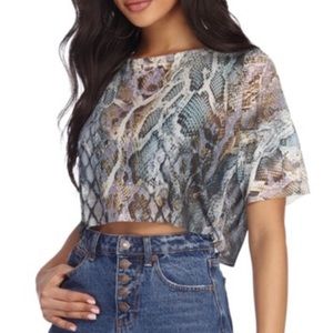 New Snake Crop Top *Sheer Crop Top*